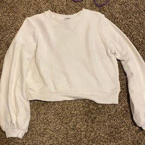 Target white Puff sleeve Crewneck